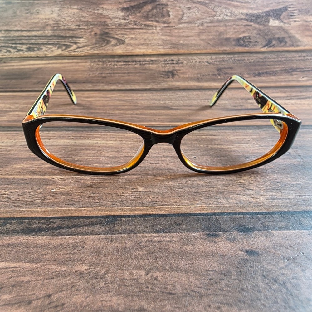 Hard Candy Women's Sunglasses Black Orange Oval Frame 51-15-135